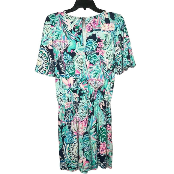 Lilly Pulitzer Britton Looking Sharp Short Romper Tropical Floral Print Size XS - Picture 2 of 10